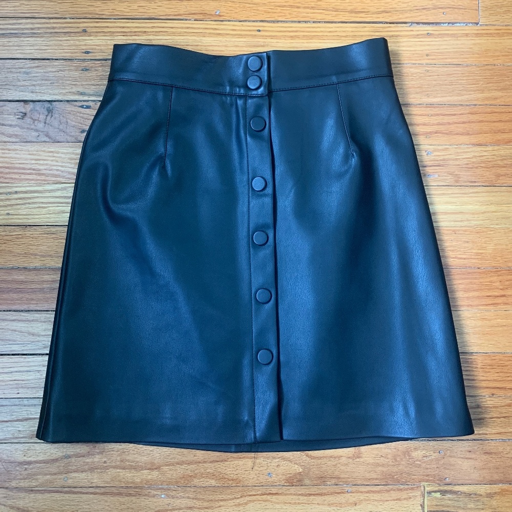 Faux leather skirt
